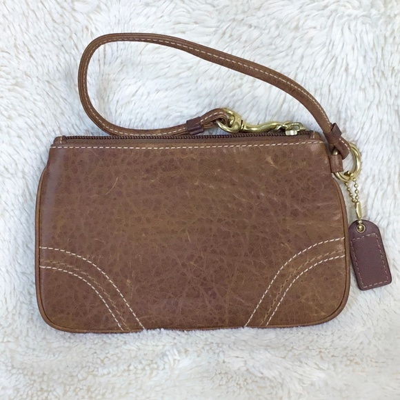 Coach Vintage Brown Leather Wristlet Rare - Picture 5 of 11